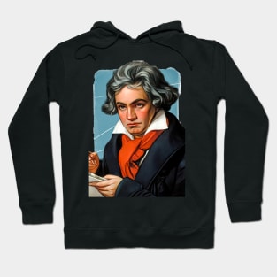 German Composer Ludwig van Beethoven illustration Hoodie